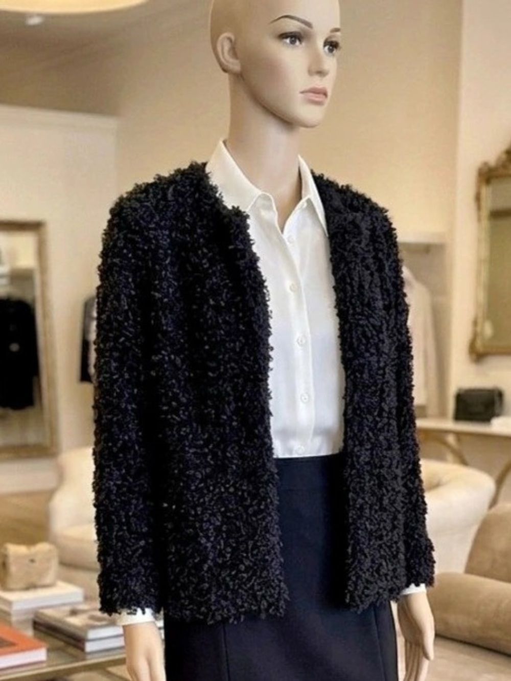 Ruby Rd. Black Teddy Jacket Size 16 Like New